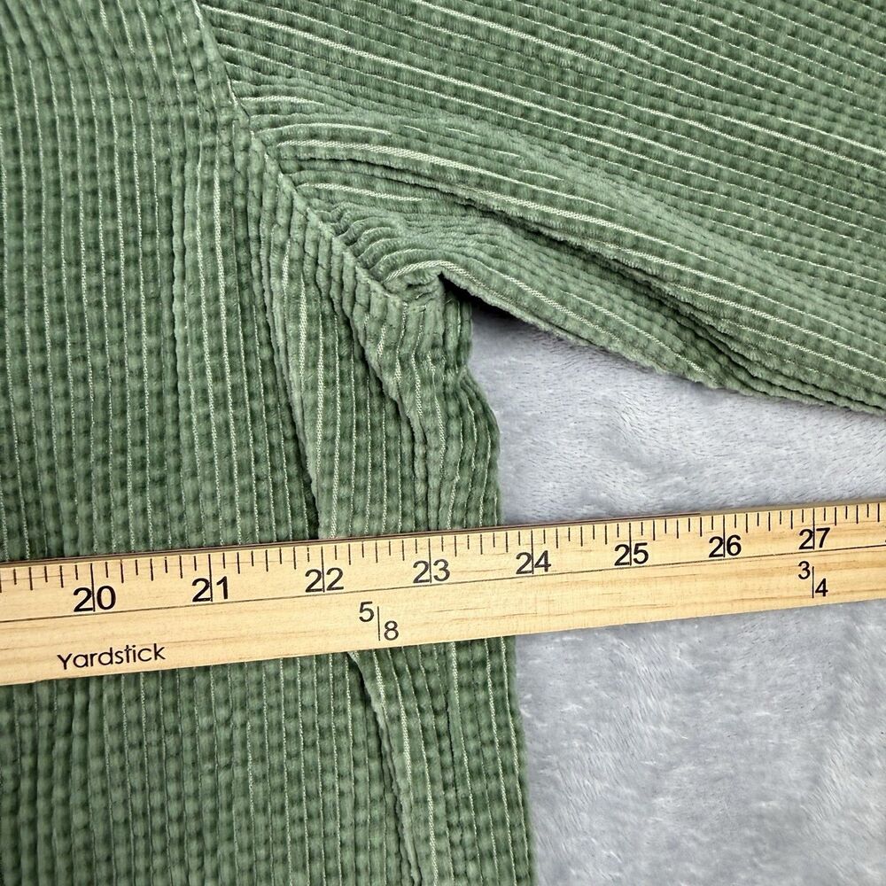 LL Bean Green Corduroy Button Up Shirt Jacket XL Cotton Shacket - Picture 7 of 8